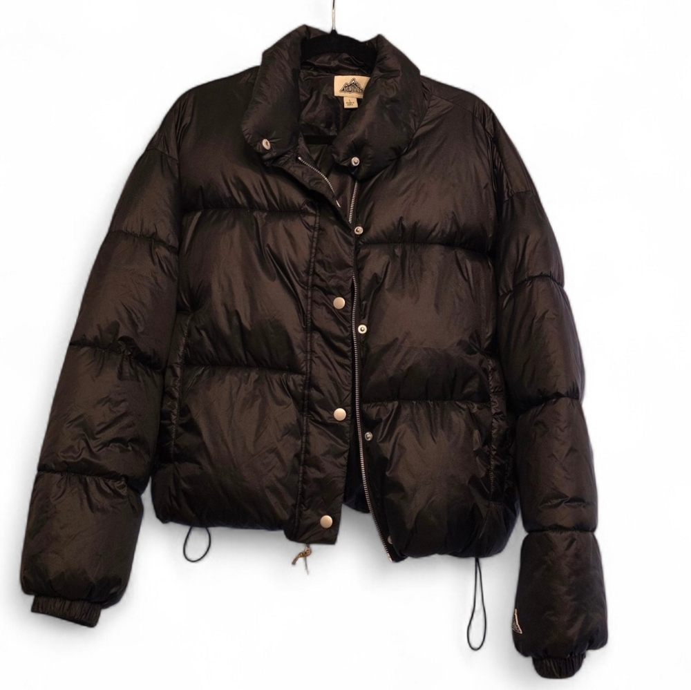 Basin + Range Black Cropped Puffer Jacket